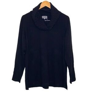 NWT JM Collection Textured Cowl Neck Black Sweater - Size 0X